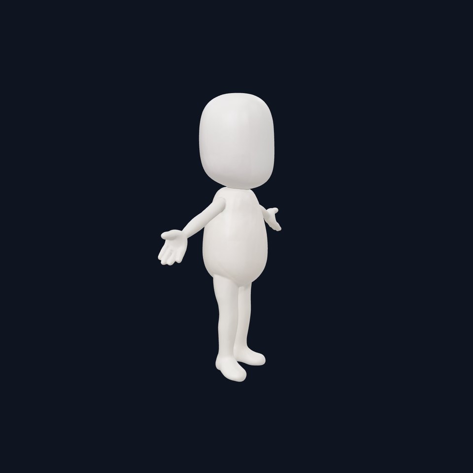 Minimalist Character Model  Rigged and Animated